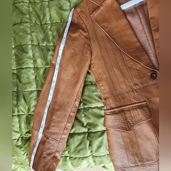 Vintage Pioneer Wear Leather Blazer - sz 38 - Picture 10 of 12